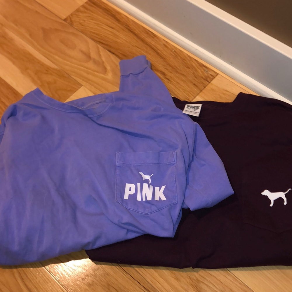 long sleeve pocketed PINK shirts